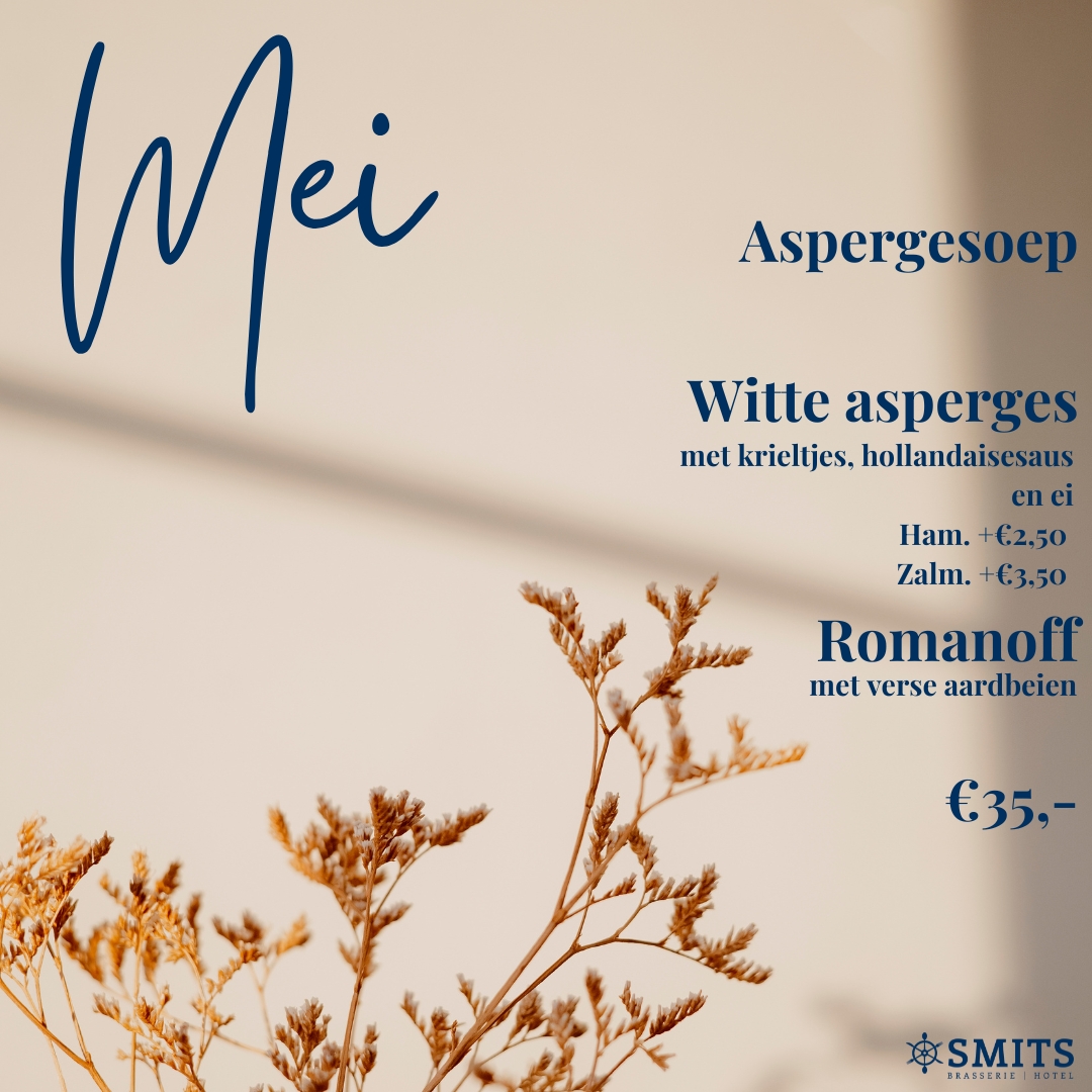 Hotel Brasserie Smits Maandmenu april 2025